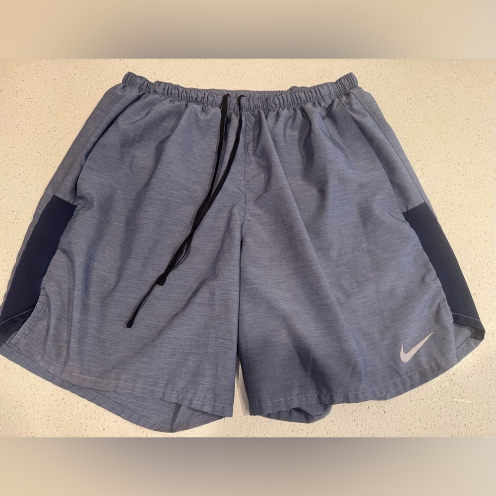 Nike Men's Blue Dual-Tone Running Shorts